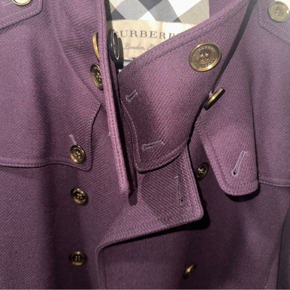 Burberry Daylesmoore Wool Women's Coat Dark Elderberry Size 14 US - Picture 6 of 9